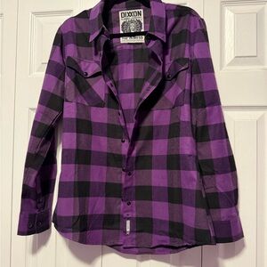 DIXXON Black and Purple Checkered Shirt